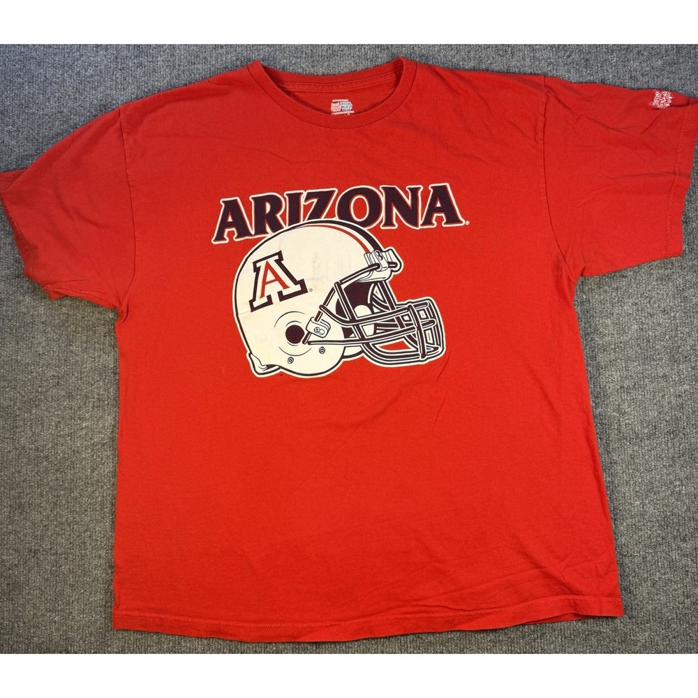 Vintage Arizona Wildcats Football T Shirt The Game Red Men's L NCAA Helmet